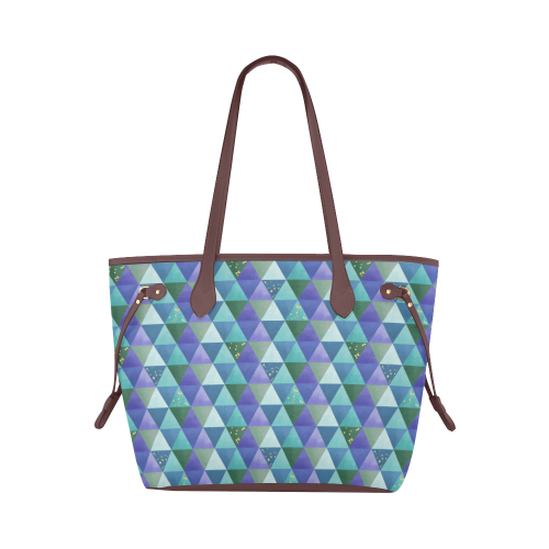Triangle Pattern - Blue Violet Teal Green Clover Canvas Tote Bag (Model 1661)