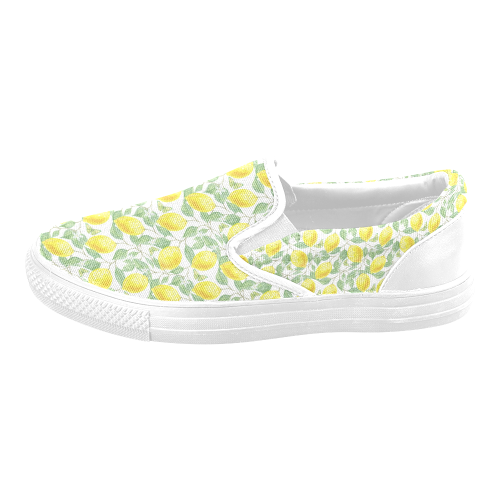 Lemons And Butterfly Slip-on Canvas Shoes for Men/Large Size (Model 019)