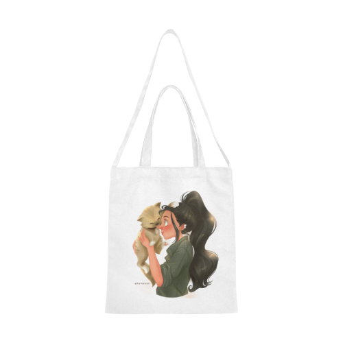 girlcatholding Canvas Tote Bag/Medium (Model 1701)