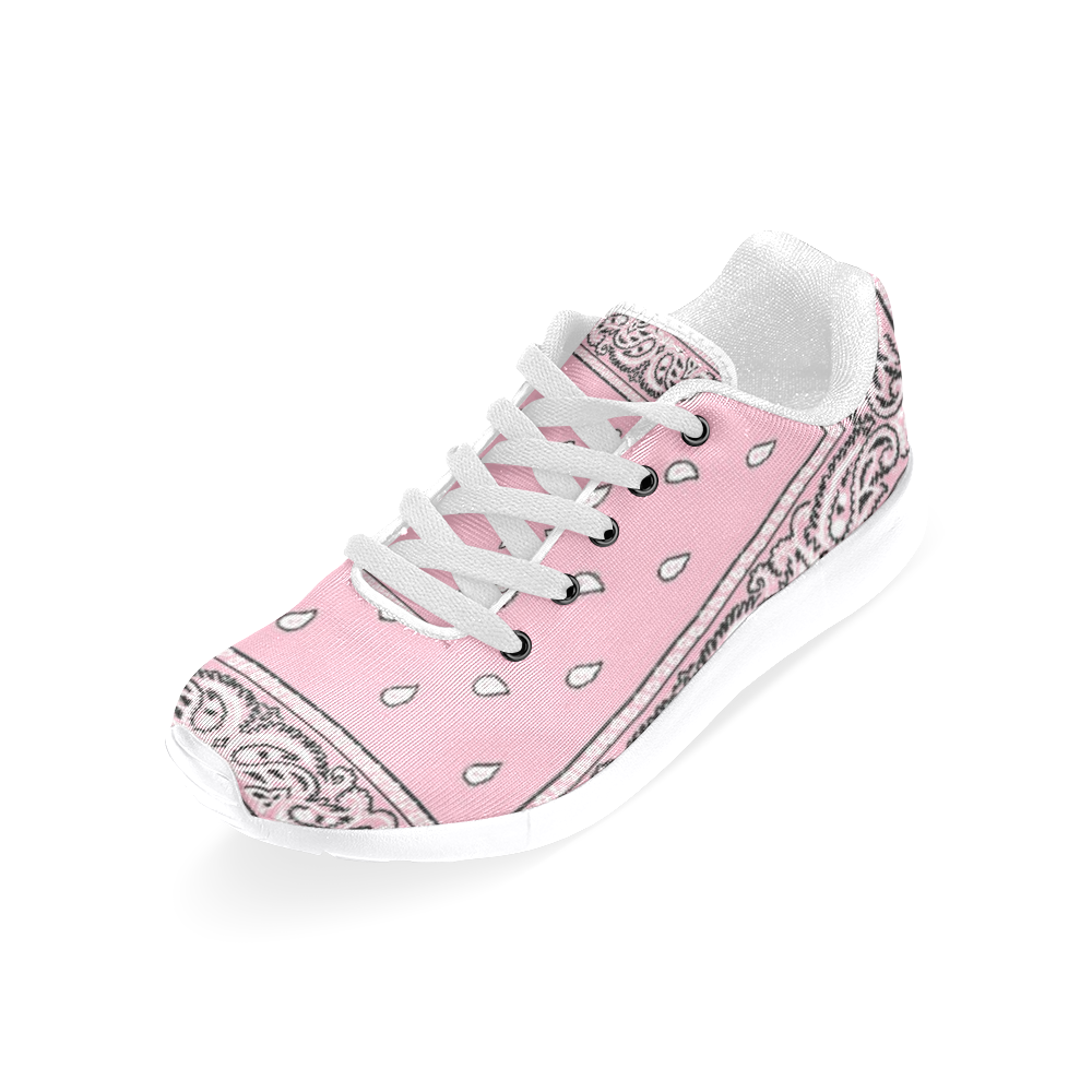 Pink Bandana Women-White Women’s Running Shoes (Model 020)