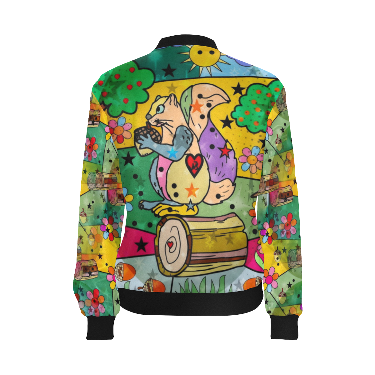 Samy the squirrel by Nico Bielow All Over Print Bomber Jacket for Women (Model H36)
