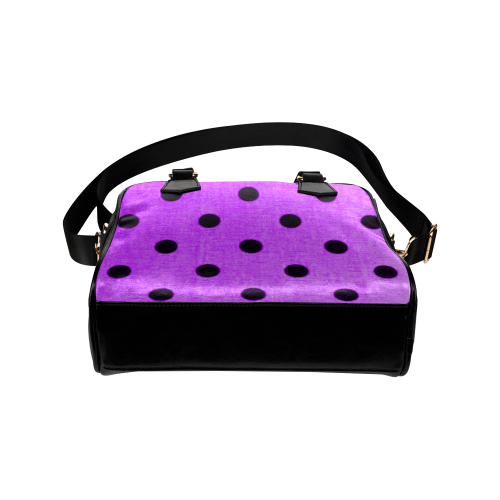 Awesome Purple Metallic Ladybug Polka Dots Shoulder Handbag (Model 1634)