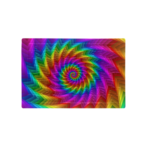 Psychedelic Rainbow Spiral A4 Size Jigsaw Puzzle (Set of 80 Pieces)