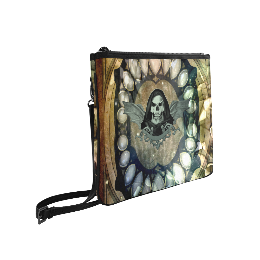 Awesome scary skull Slim Clutch Bag (Model 1668)