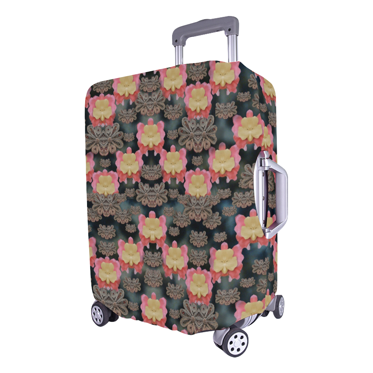 Heavy Metal meets power of the big flower Luggage Cover/Large 26"-28"