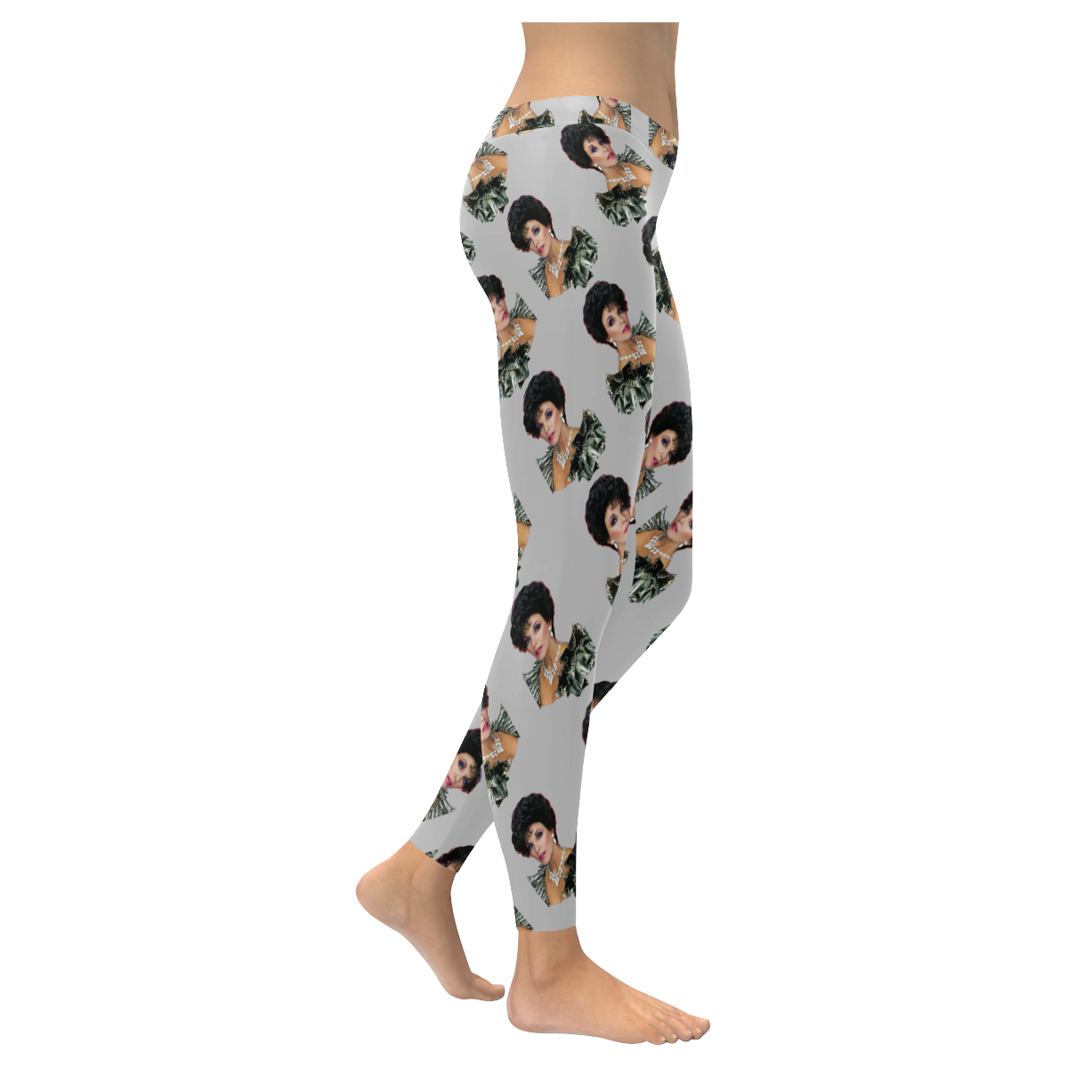 joan pattern double Women's Low Rise Leggings (Invisible Stitch) (Model L05)