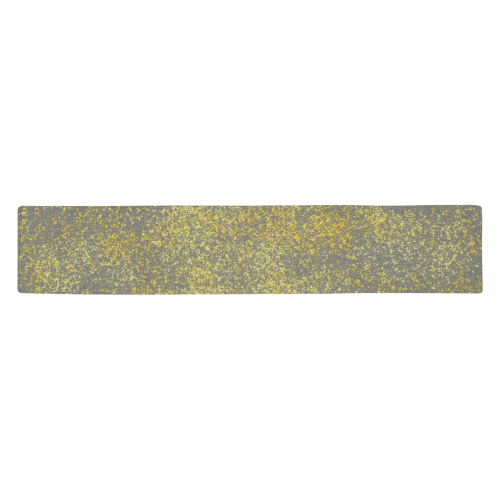 Gray and Yellow Flicks Table Runner 14x72 inch