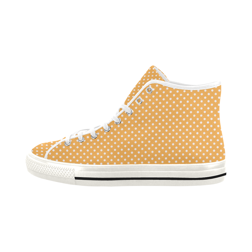 Yellow orange polka dots Vancouver H Women's Canvas Shoes (1013-1)