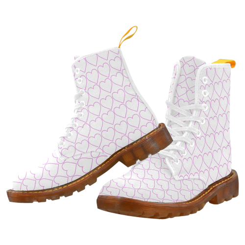 Hearts pink white Martin Boots For Men Model 1203H