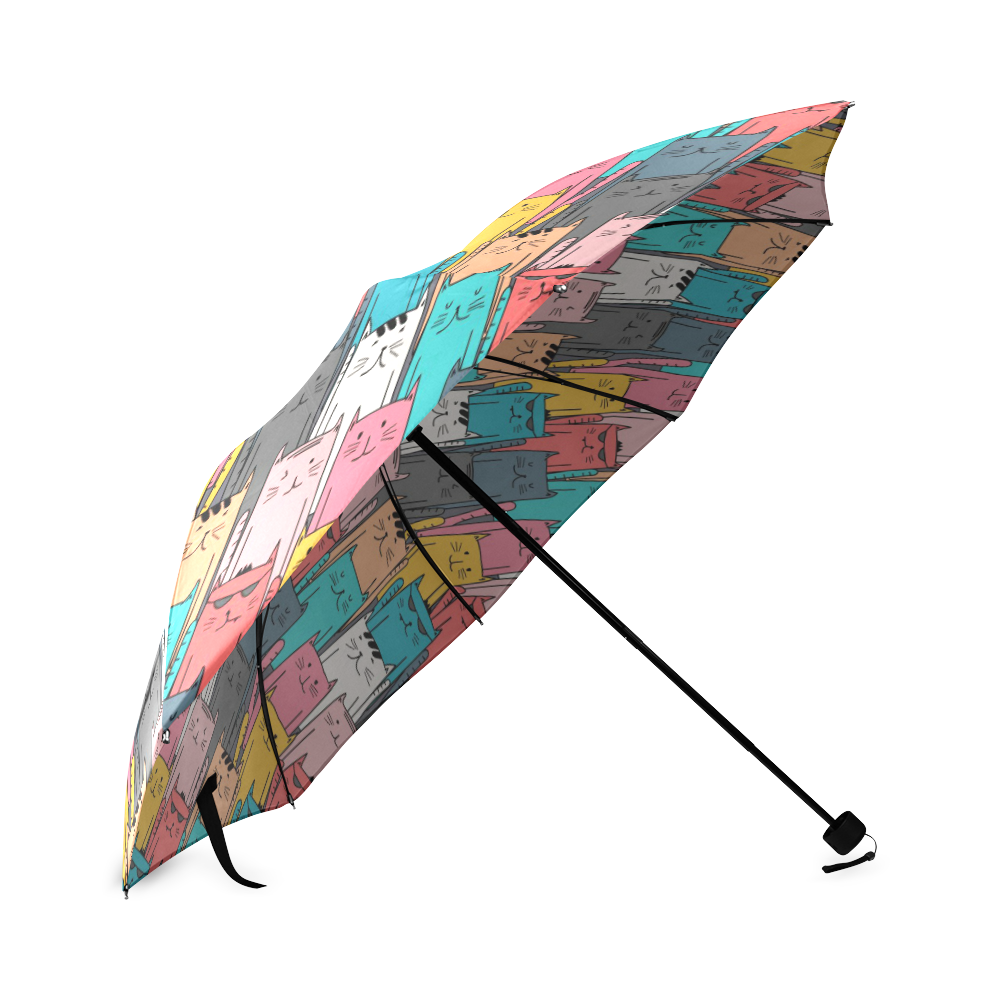 Cartoon Cat Pattern Foldable Umbrella (Model U01)