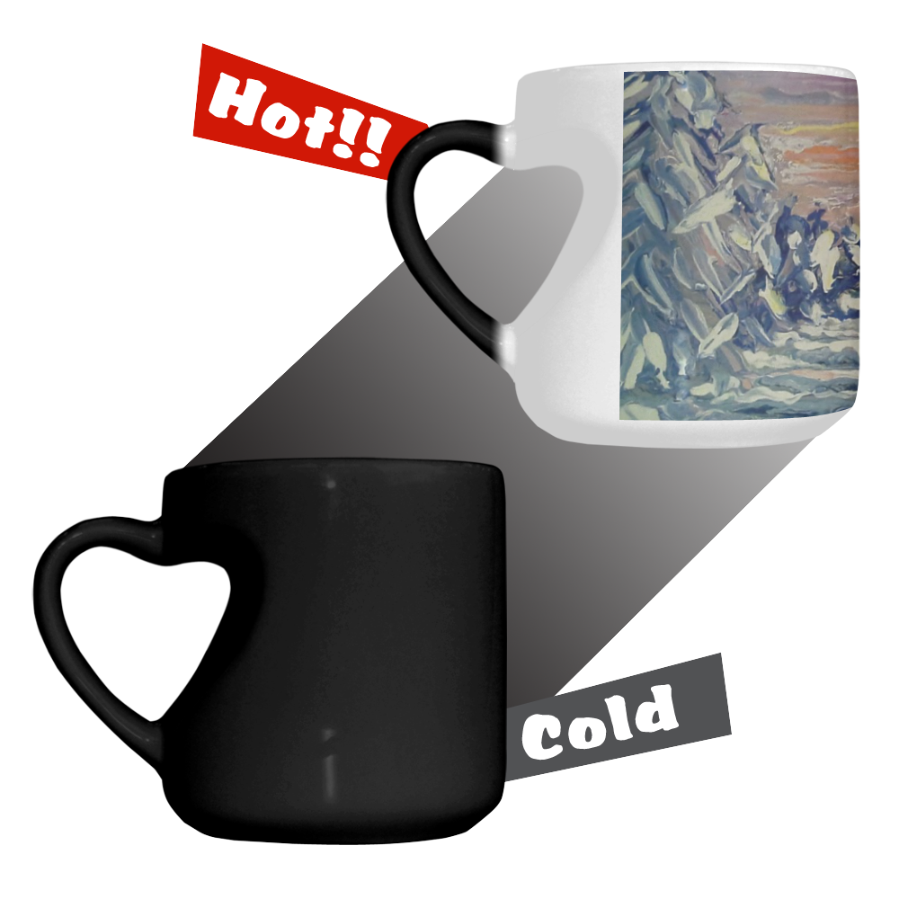 Winter Cabin - Heart-shaped Morphing Mug