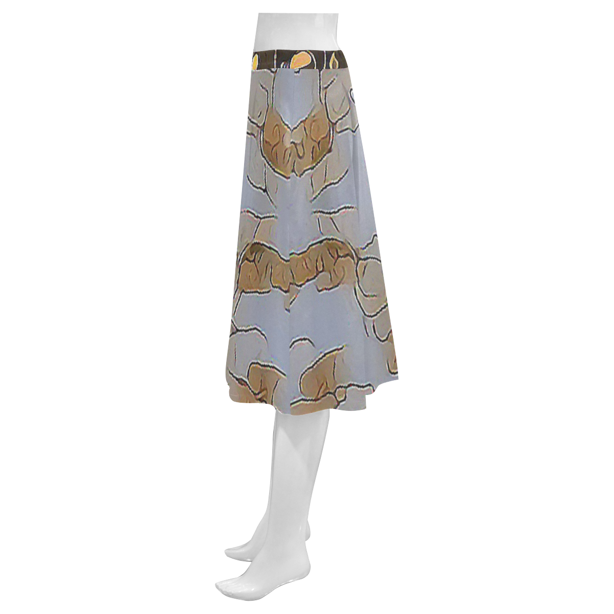 Delicate Mnemosyne Women's Crepe Skirt (Model D16)