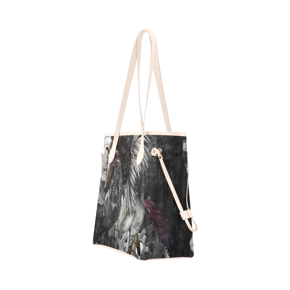 Aweswome steampunk horse with wings Clover Canvas Tote Bag (Model 1661)