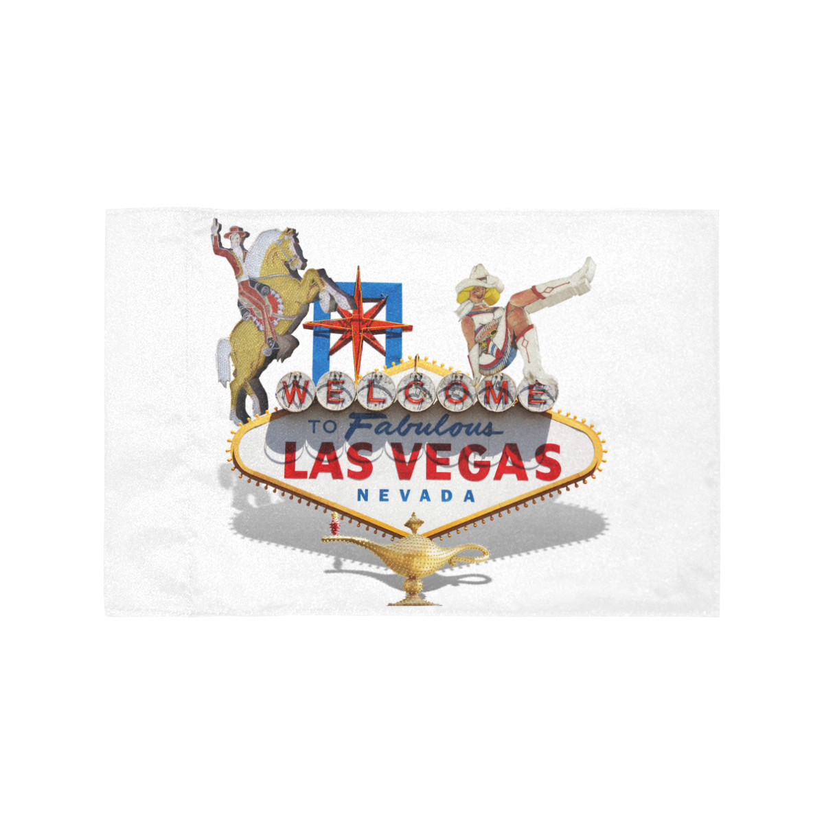 Las Vegas Welcome Sign / White Motorcycle Flag (Twin Sides)