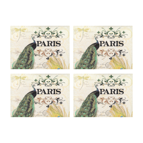 Paris Peacock Placemat 14’’ x 19’’ (Set of 4)