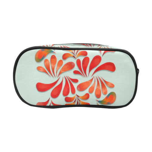 Red Floral Dance Pattern Pencil Pouch/Large (Model 1680)