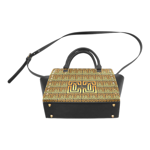 Leticia Tavizon Gold Rivet Shoulder Handbag (Model 1645)
