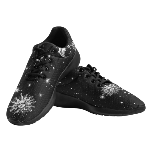 Mystic Stars, Moon and Sun (Black) Men's Athletic Shoes (Model 0200)