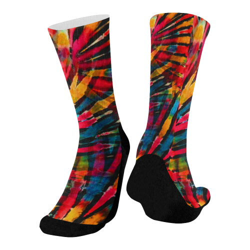 Hippy Spirit Tie Dye Mid-Calf Socks (Black Sole)