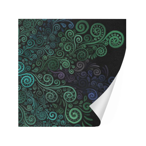 3D Psychedelic Turquoise, Violet and Green Rose Gift Wrapping Paper 58"x 23" (5 Rolls)