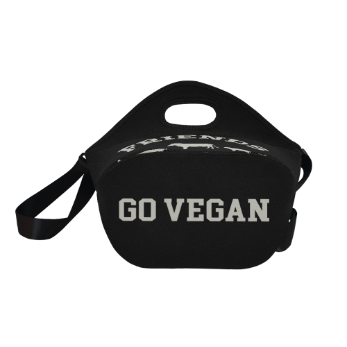 Friends Not Food (Go Vegan) Neoprene Lunch Bag/Large (Model 1669)
