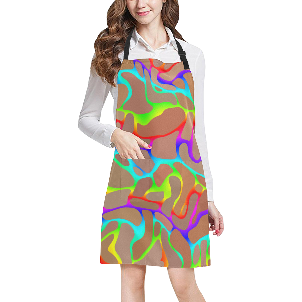 Colorful wavy shapes All Over Print Apron