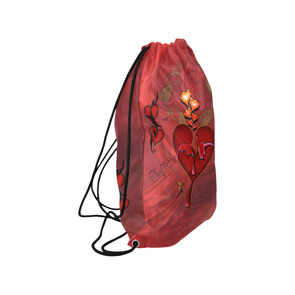 Wonderful hearts Medium Drawstring Bag Model 1604 (Twin Sides) 13.8"(W) * 18.1"(H)