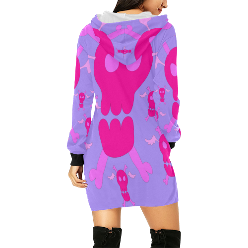 scullsss***sweaterdress All Over Print Hoodie Mini Dress (Model H27)