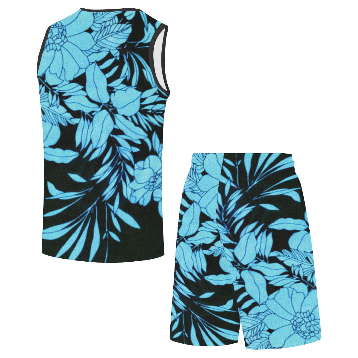 blue floral watercolor All Over Print Basketball Uniform