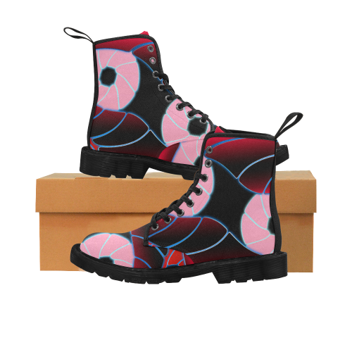 pink eyes Martin Boots for Women (Black) (Model 1203H)