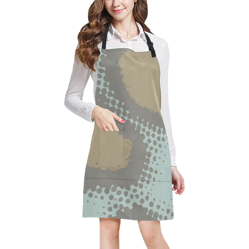 Blue and Brown Camo All Over Print Apron