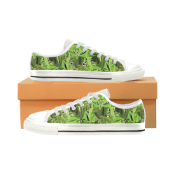 Tropical Jungle Leaves Camouflage Low Top Canvas Shoes for Kid (Model 018)