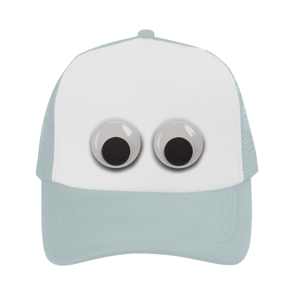 Large Funny Googly Eyes blue Trucker Hat