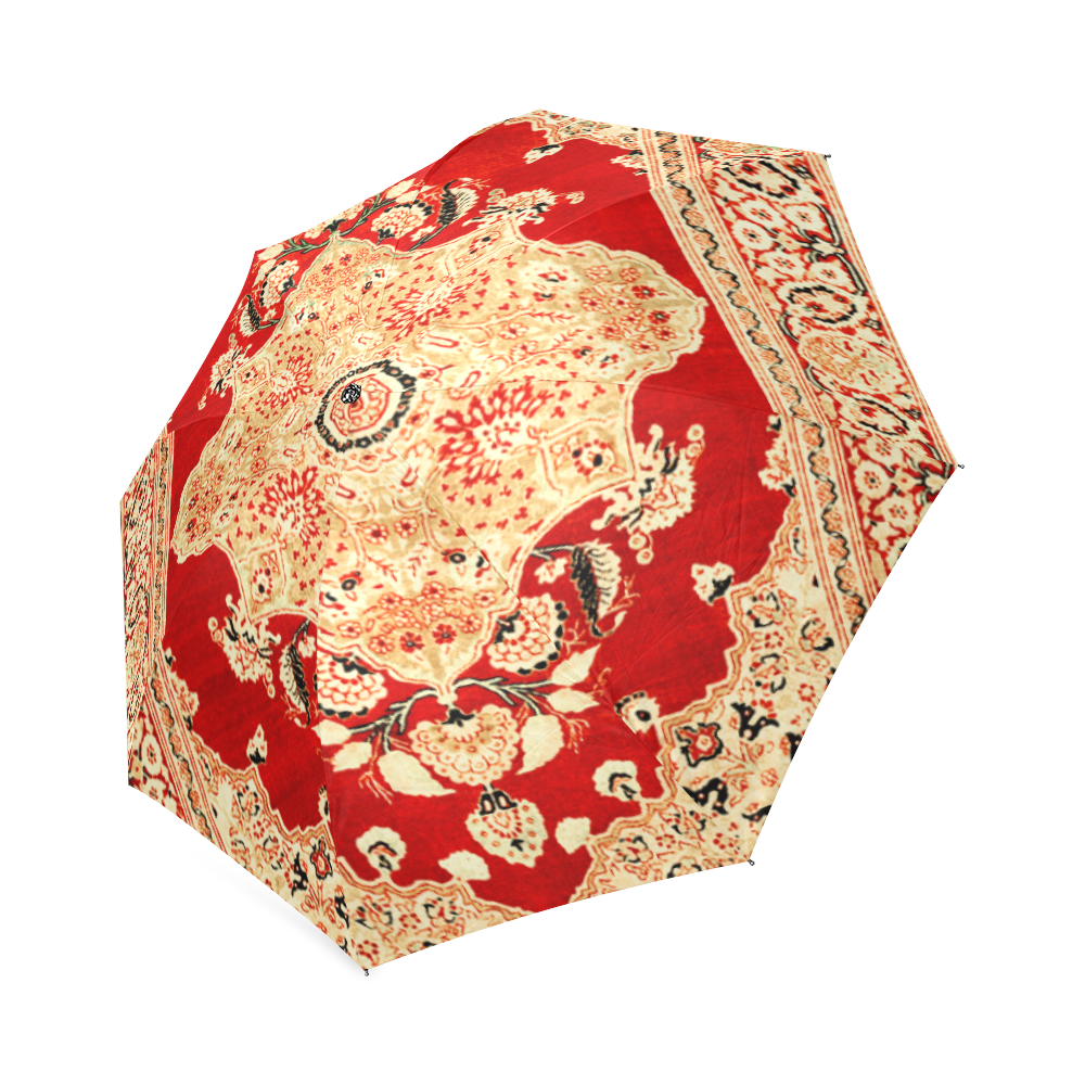 Persian Carpet Hadji Jallili Tabriz Red Gold Foldable Umbrella (Model U01)