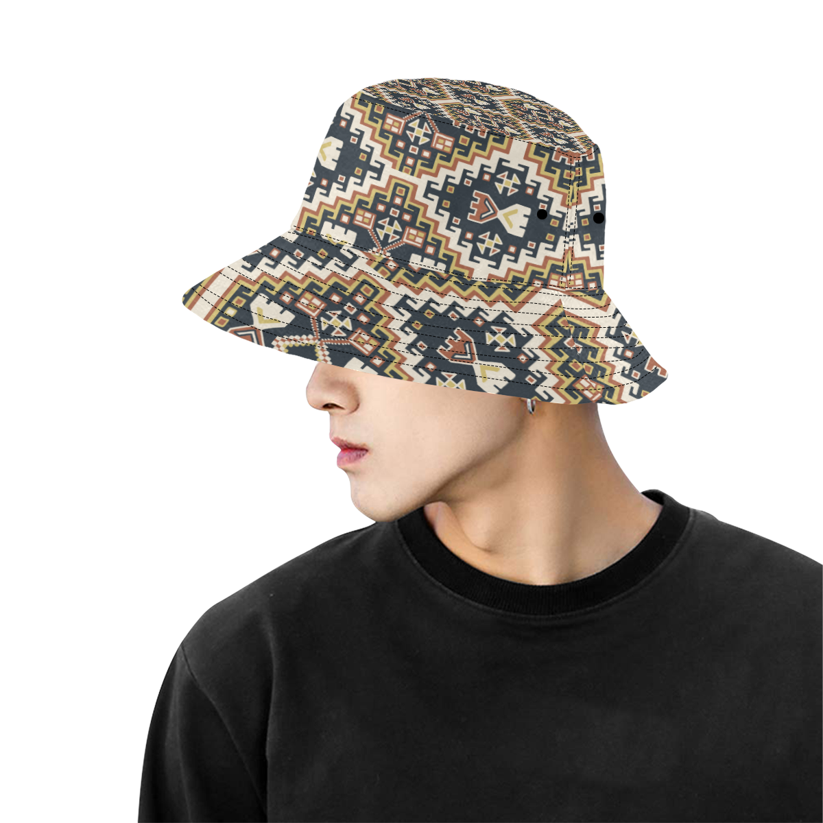 Boho Pattern All Over Print Bucket Hat for Men