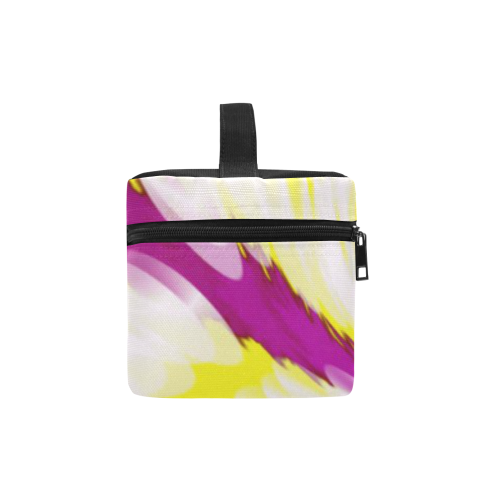 Pink Yellow Tie Dye Swirl Abstract Cosmetic Bag/Large (Model 1658)