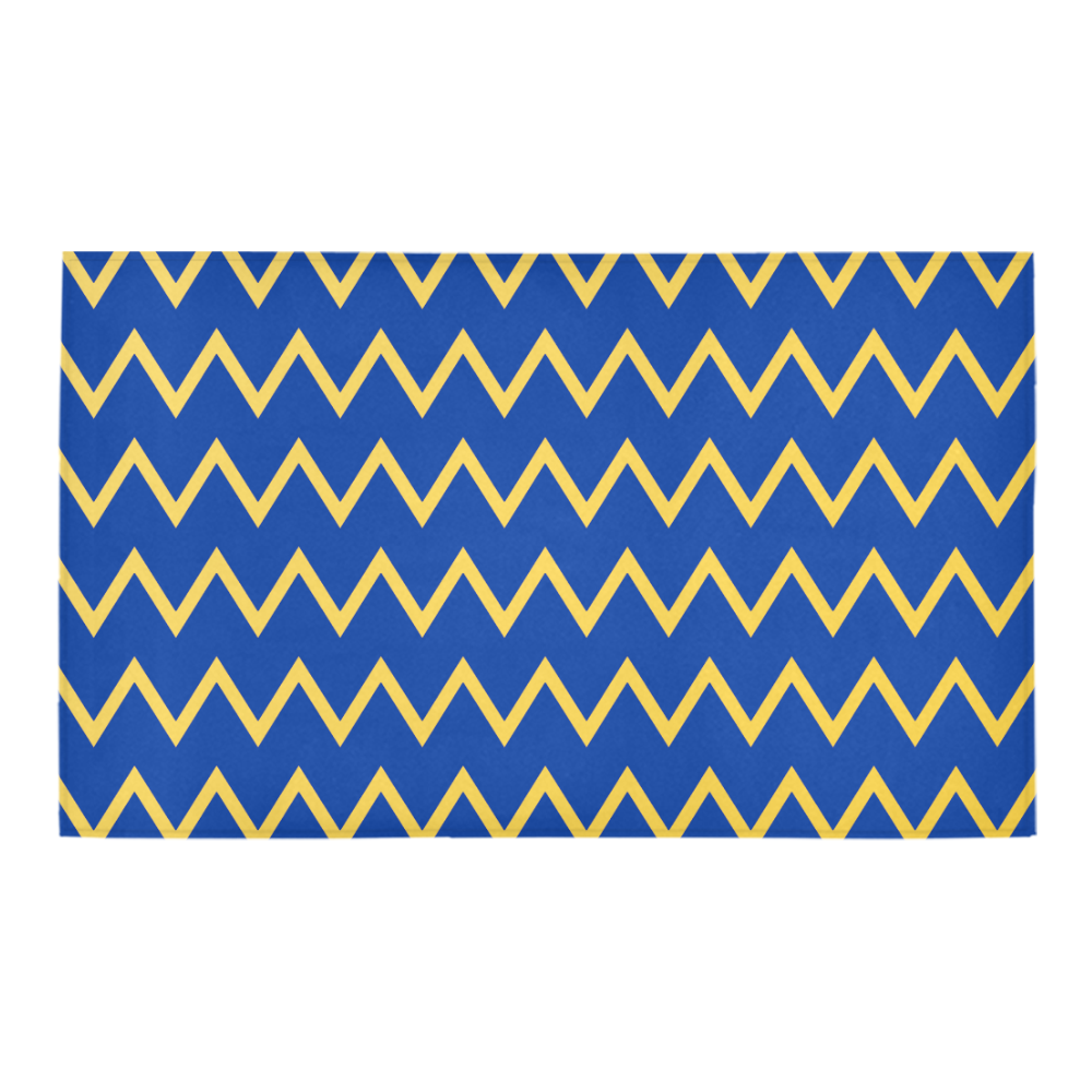 chevron Jaune/Bleu Azalea Doormat 30" x 18" (Sponge Material)