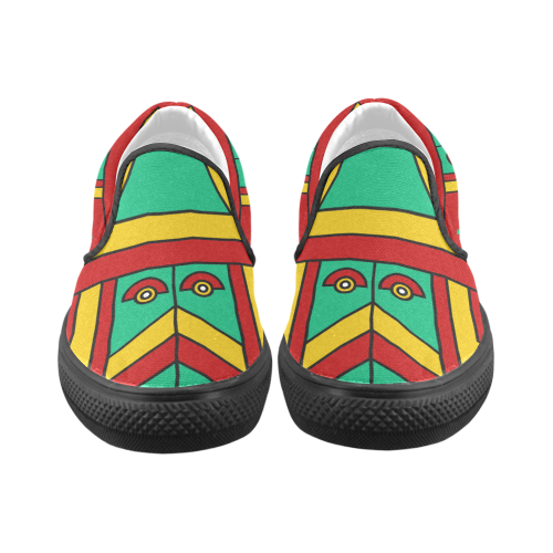 Aztec Spiritual Tribal Slip-on Canvas Shoes for Men/Large Size (Model 019)