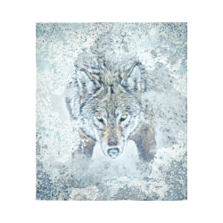 Snow Wolf Cotton Linen Wall Tapestry 51"x 60"