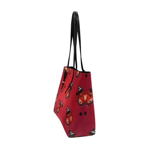 Red Ladybugs Euramerican Tote Bag/Large (Model 1656)
