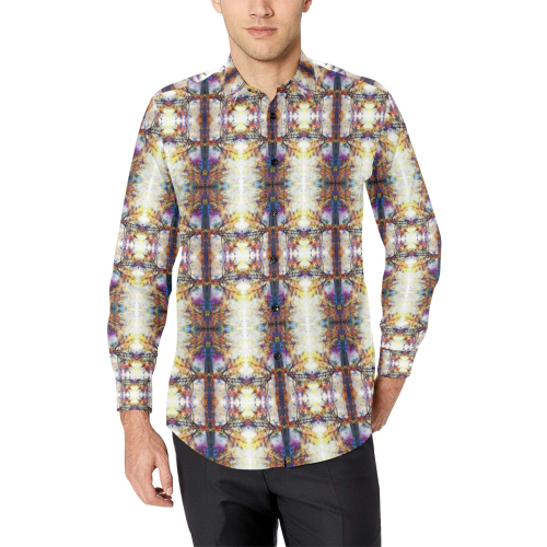 a colorful winter 10a3 Men's All Over Print Casual Dress Shirt (Model T61)