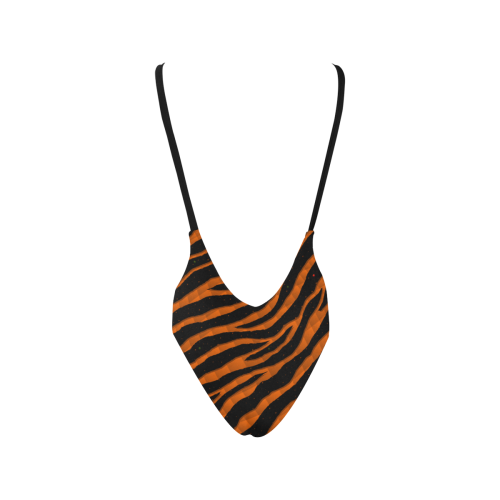 Ripped SpaceTime Stripes - Orange Sexy Low Back One-Piece Swimsuit (Model S09)