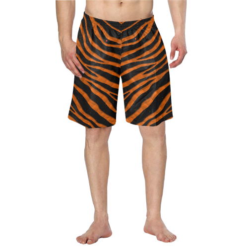 Ripped SpaceTime Stripes - Orange Men's Swim Trunk (Model L21)