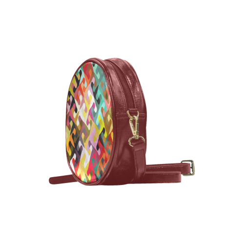 Colorful shapes Round Sling Bag (Model 1647)