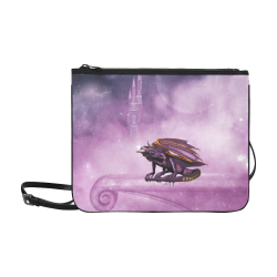 Wonderful violet dragon Slim Clutch Bag (Model 1668)