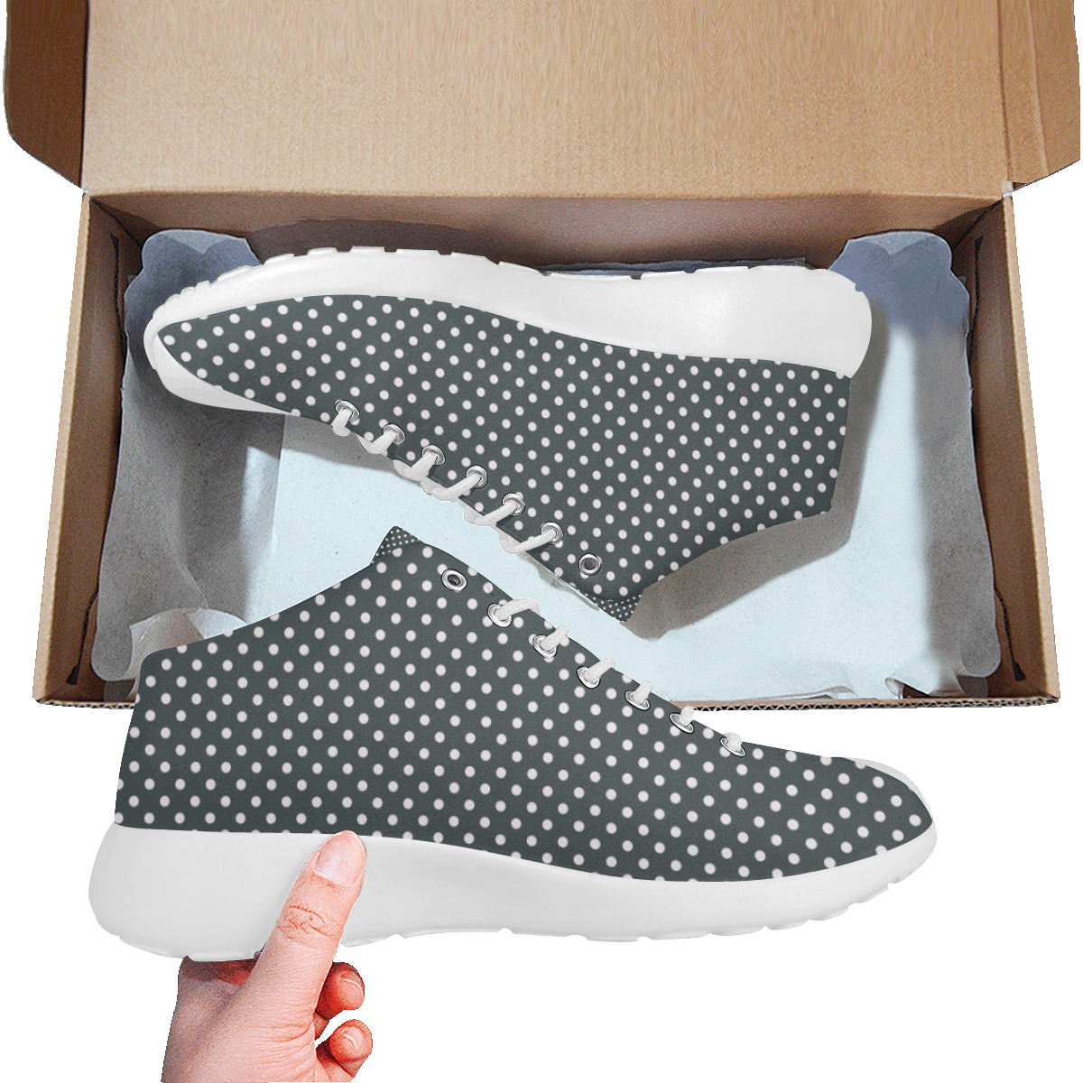 Silver polka dots Women's Basketball Training Shoes/Large Size (Model 47502)