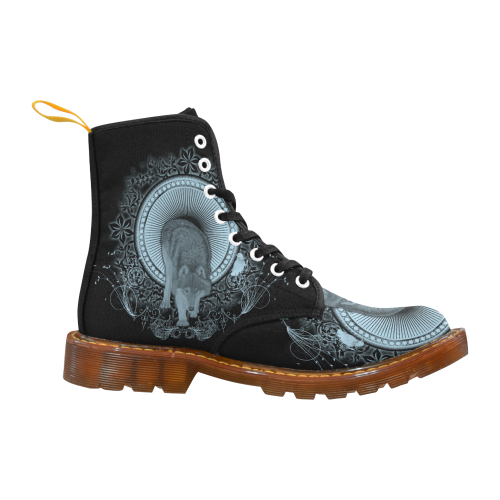 Wolf in black and blue Martin Boots For Women Model 1203H