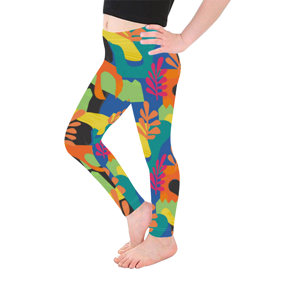 Abstract Nature Pattern Kid's Ankle Length Leggings (Model L06)