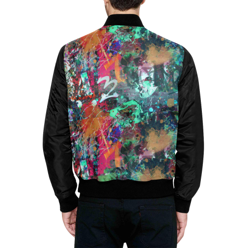 Graffiti Wall and Paint Splatter (Vest Style) All Over Print Quilted Bomber Jacket for Men (Model H33)