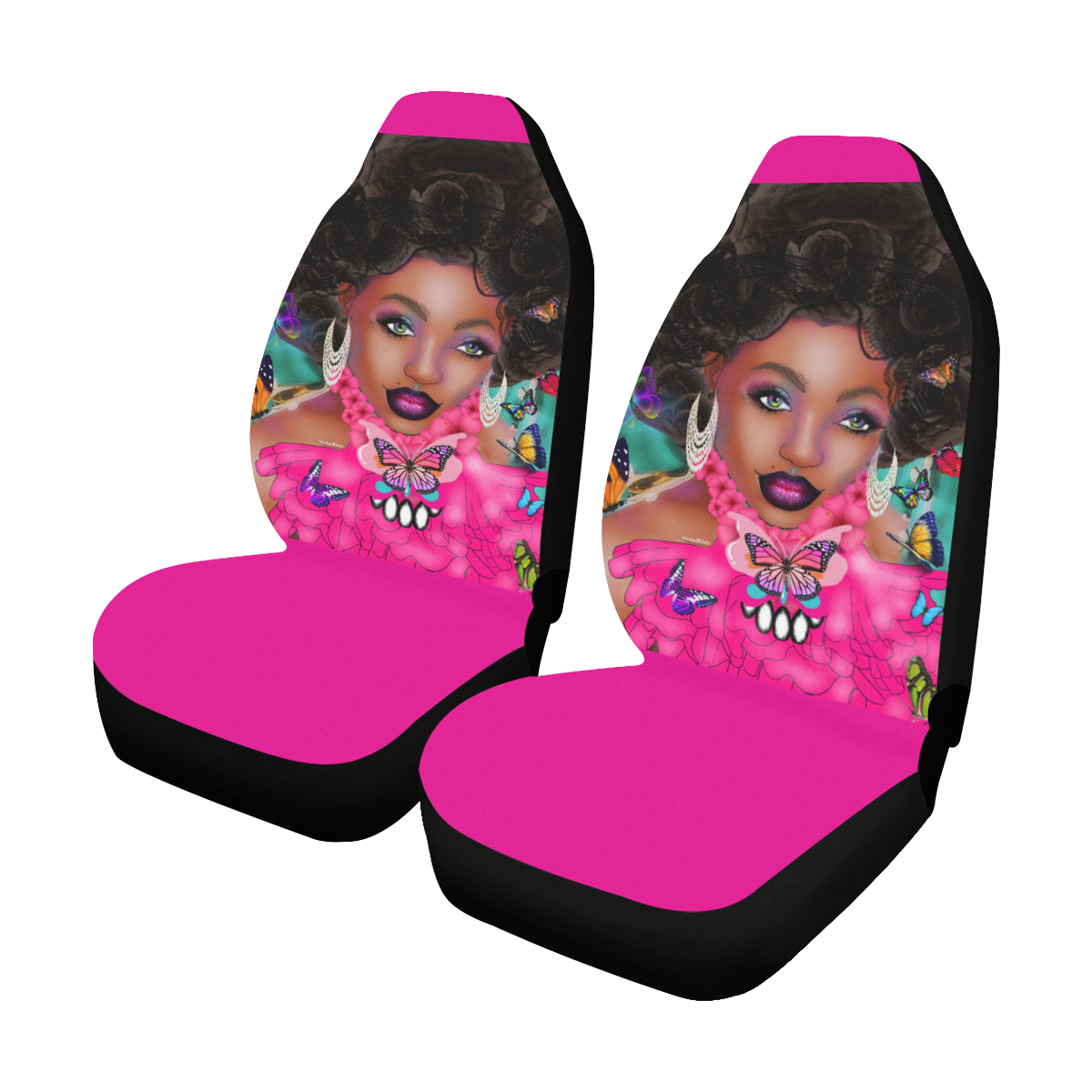 FLYYAYY SEAT COV HT PINK Car Seat Covers (Set of 2)